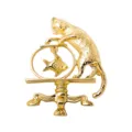 Broche de gato y pez estilo barroco vintage dorado para solapa de traje y vestidos - Estilo de Gato Juguetón y Pecera