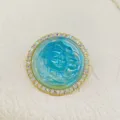 Iridescent relief fairy brooch featuring rainbow rhinestones and a gold-colored frame - Light Blue Translucent Relief Style (Style 6)