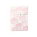 Portable folding makeup mirror with pink tulip pattern and PU leather cover design - 1 Piece/Pack / Tulip