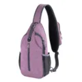 Heathered purple outdoor sling bag with mesh side pockets and adjustable shoulder strap - 15 Inch / Purple
