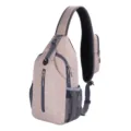 Modern beige men's sling bag featuring waterproof fabric and multi-pocket design. - 15 Inch / Pink