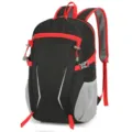 Black and red sports backpack for outdoor travel, lightweight and durable main product view. - Black
