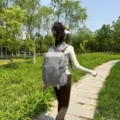Lightweight hiking backpack for women, casual outdoor sports waterproof daypack in light gray - Gray