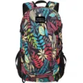 Front view of a 40L outdoor hiking backpack featuring a vibrant tropical leaf print pattern - Large Capacity / Print 2