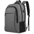 Professional gray business laptop backpack with large capacity and USB charging port - 18 Inch / Light Gray
