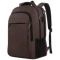 Large capacity brown business laptop backpack for men with external USB charging port - 18 Inch / Coffee