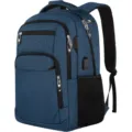 Blauer Business-Laptop-Rucksack mit großer Kapazität und externem USB-Ladeanschluss - 18 Zoll / Dunkelblau