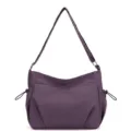 Borsa a tracolla in nylon viola con zip, elegante borsa hobo casual da donna quotidiana. - Viola