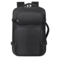 Men's Black Business Travel Laptop Backpack with Large Capacity Waterproof School Bag - Black