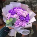 Purple soap rose flower bouquet gift for graduation birthday party romantic surprise decor - Hand Bouquet Model C (Purple)