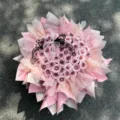 Heart shaped soap rose bouquet for Valentine day gift, romantic pink artificial flowers - 52 Flowers Gabrielle Bouquet Bucket / Plum Sauce
