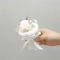 Mini preserved flower towel bouquet gift for teachers day, beautiful handmade decorative present. - Pink Carnation