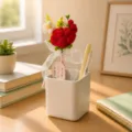 Handmade Knitted Red Flower Bouquet Pen Teacher Gift Crochet Ballpoint Pen Decor - Red Floral