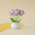 Handgemachte gehäkelte Topfblume Strickpflanze Tischdekoration süßes Wohnkultur Geschenk - Puffblumen-Topfpflanze / Lila