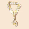 Retro yellow smiley face long narrow silk scarf for bags and hair - Yellow Smile Keep Going Style (WHSF4183)