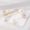 Ensemble de broches élégantes en perles dorées pour col de chemise et taille - Ensemble de 3 Épingles à Perles (WHACS101) / 3 Pièces/Paquet