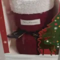 Creative red plush Christmas apple gift with black bow and Merry Christmas label - Material Kit + Red Bag (Apple Not Included)