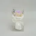 Purple soap flower bouquet gift box in clear PVC package, artificial floral decoration for holidays. - Default OPP Packaging / Misty Purple