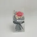Artificial rose flower bouquet gift box in transparent case, perfect for teacher gift. - Romantic Red