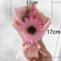 Handgemachte gestrickte Mini-Sonnenblumen-Blumenstrauß rosa Kunstblume Geburtstagsgeschenk 17cm - Großer rosa Sonnenblumen-Geschenkstrauß
