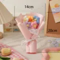 Handgemachter kleiner Blumenstrauß aus Häkelblumen süßes Geschenk Dekoration 14x20cm - Kleine Garnsträuße in Rosa