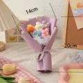 Mini mazzo di fiori all'uncinetto fatto a mano, regalo di fiori di lana per compleanno e decoro. - Piccoli bouquet di lana serie viola