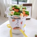 Handmade crochet persimmon flower bouquet knitted yarn gift for graduation and festive events. - Fruit Bouquet "Smooth Success" Orange