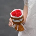 Mini artificial rose flower bouquet gift box for birthday party decoration and celebration. - Pocket Bouquet (Red Rose)
