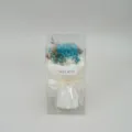 Preserved blue gypsophila flower bouquet in clear gift box, handmade decorative eternal gift. - Blue Gypsophila