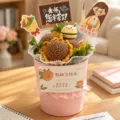 Handmade crochet sunflower bouquet gift, cute knitted flower potted plant for teachers day. - Sunflower Bee with Card and Handbag / Pink