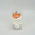 Preserved dried flower bouquet in clear gift box with ribbon for teacher day gift decor - Orange Baby's Breath