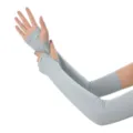 Manchettes anti UV en soie glacée pour femmes, protection solaire respirante pour cyclisme. - Gris