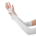 Manchettes de refroidissement solaires respirantes anti-UV pour le sport en plein air. - Blanc