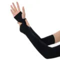 Manches de protection solaire rafraîchissantes noires pour femmes cyclisme et soleil. - Noir