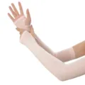 Manches anti-UV en soie glacée pour femmes, manchons de protection solaire cyclisme. - Rose Clair