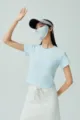 Summer ice silk UV protection sun mask face shield with sun visor and casual wear matching outfit - Light Gray