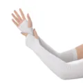 Manchettes de protection UV blanches pour femmes, manches rafraichissantes pour cyclisme. - Blanc
