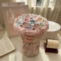 Handmade ceramic flower bouquet, colorful porcelain flowers gift for teachers and home decor. - 33 Flowers Pack / Pink