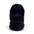 Black winter warm fleece balaclava hood with integrated face mask and neck gaiter - Black / One Size