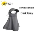 Masque de protection solaire intégrale gris foncé avec bord et couvre-nuque long - Gris foncé