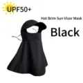 Masque de protection solaire intégrale avec bord de chapeau en noir, indice UPF50+ - Noir
