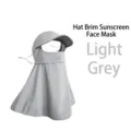 Masque de protection solaire en soie glacée gris clair avec bord de chapeau - Gris clair