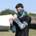 Men ice silk sun protection sleeves and face mask set outdoor cycling UV proof sleeve - Wild Letters