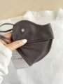 Dark grey 3D sun protection face mask with snowflake logo and UV testing card. - Short Style Dark Gray