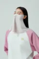 Ice silk sun protection face mask full face cover neck shield UV protection breathable - Cherry Blossom Pink
