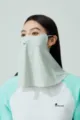 Ice silk full face sun protection mask neck cover breathable UV protection for women - Light Green