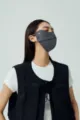 Breathable dark grey 3D sun protection mask with ice-silk fabric and eye corner coverage - Short / Dark Gray With Snowflake