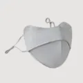 Eisside Sonnenschutzmaske mit Schleife, atmungsaktive Fischgräten-Gesichtsmaske, UV-Schutz. - Hellgrau Schleife