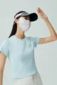 White 3D ice silk sun protection mask for breathable summer outdoor UV protection - Short / Light Pink With Snowflake