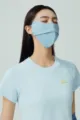 Breathable ice silk sun protection mask in light blue with integrated eye cover for UV protection - Short / Sky Blue With Snowflake